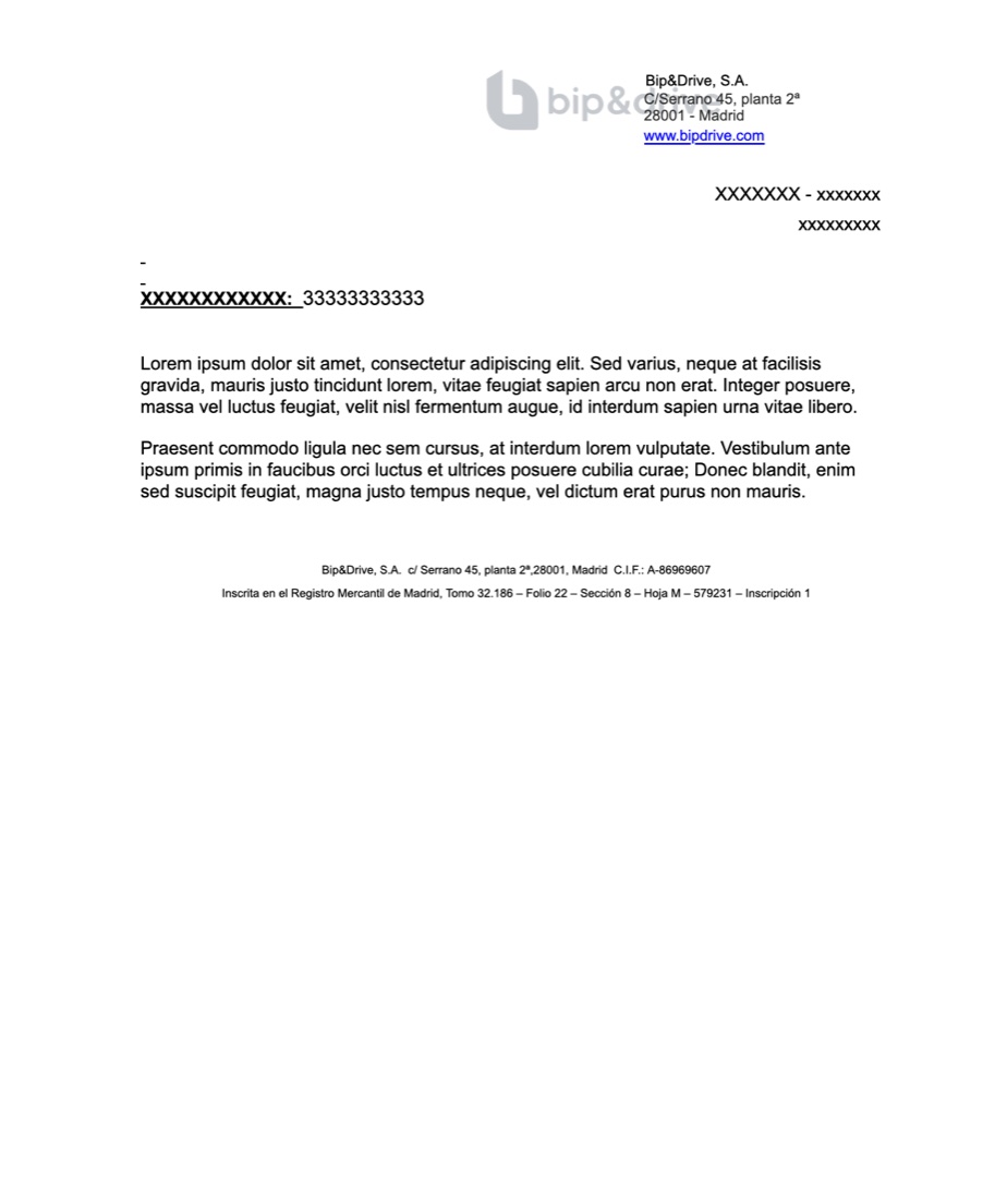 Primera página de la plantilla de documento básico